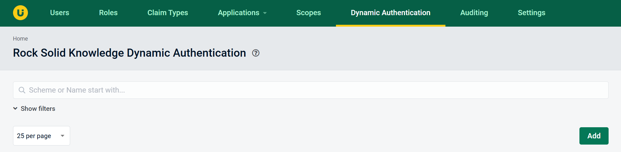 Dynamic Authentication Search